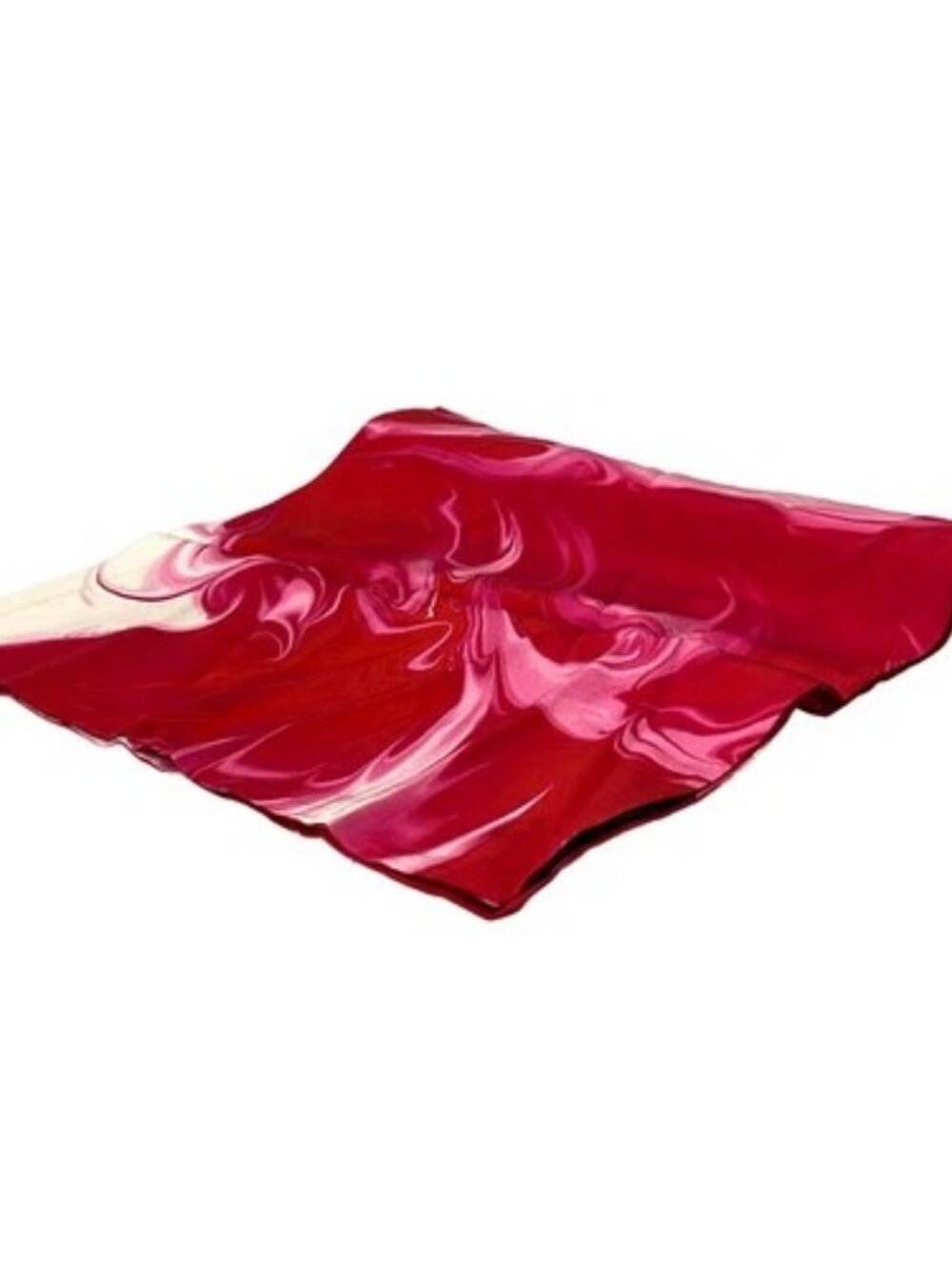 GUCCI Red Pink Cream Silk Scarf